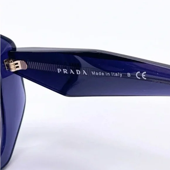 NEW PRADA PR16WS 08Q08I WOMEN’S SUNGLASSES PRADA SPR 16W BLUE EYEWEAR PR 16WS - Picture 10 of 12